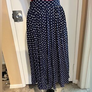 Navy polka dot skirt